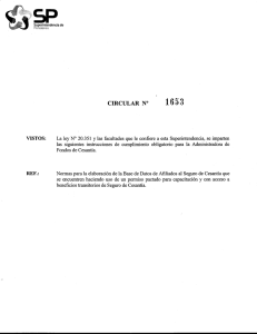 Circular N&deg; 1653 - Superintendencia de Pensiones
