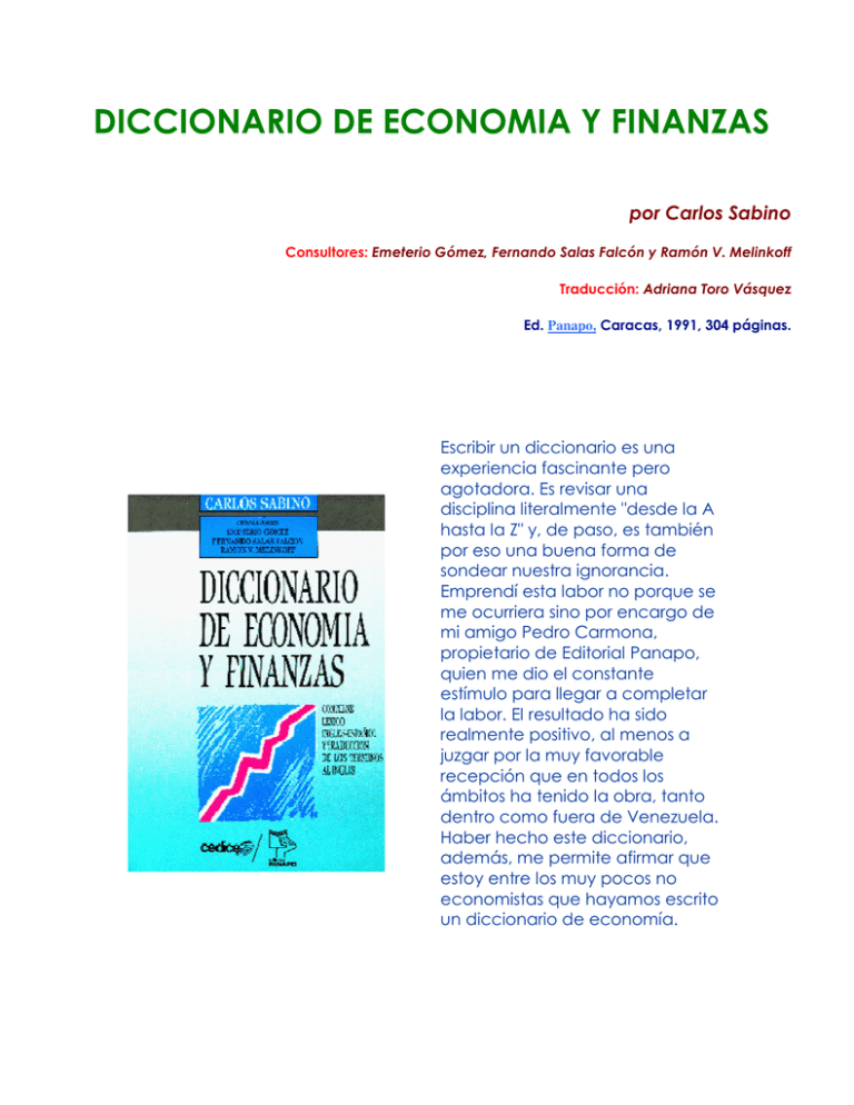 Diccionario De Economia Y Finanzas 9917