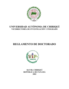 Reglamento de Doctorado - Universidad Autónoma de Chiriquí