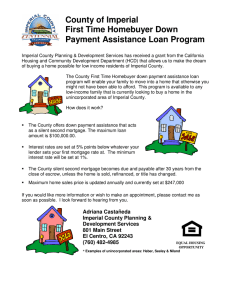 County of Imperial First Time Homebuyer Down Payment Assistance