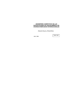 Desempeño Competitivo de las Exportaciones de Centroamérica en