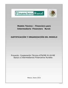 Modelo Técnico Financiero Justificación y Organización