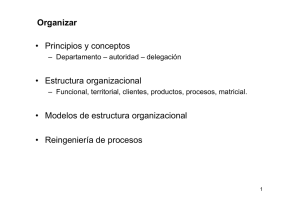 Organizar • Principios y conceptos • Estructura organizacional