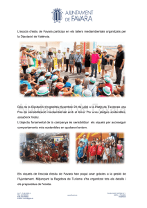 L`escola d`estiu de Favara participa en els tallers mediambientals