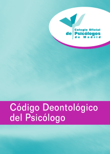 Código Deontológico del Psicólogo - Colegio Oficial de Psicólogos