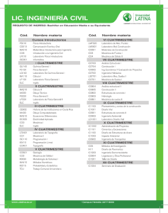 Plan de Estudios Ingenier&iacute;a Civil - Universidad Latina