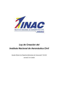 Ley de Creación del Instituto Nacional de Aeronáutica Civil