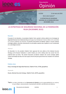 La estrategia de Seguridad Nacional de la Federación Rusa