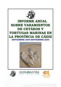 informe sobre varamientos de cetceos y tortugas marinas en la