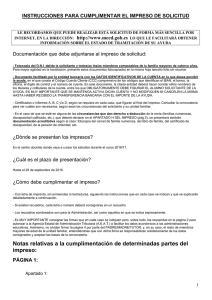 Notas relativas a la cumplimentación de determinadas partes del