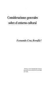 Consideraciones generales sobre el entorno cultural