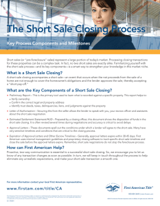 The Short Sale Closing Process