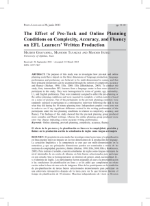 The Effect of Pre-Task and Online Planning Conditions on