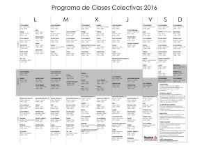 CUADRANTE CLASES COLECTIVAS ENERO 2016