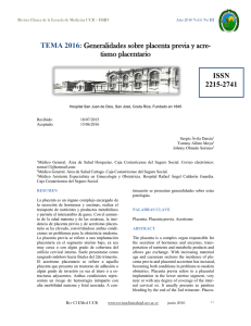 TEMA 2016: Generalidades sobre placenta previa y acre