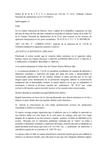 BBHR c/ PJV s/ divorcio art. 214 inc. 2º, CCiv. Tribunal: Cámara