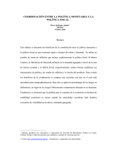 coordinación entre la política monetaria y la política fiscal