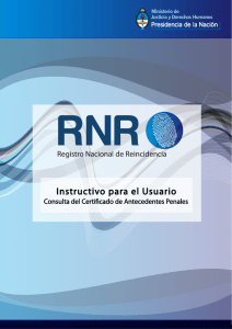 Instructivo para el Usuario - Registro Nacional de Reincidencia