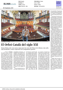 Recull de Premsa - Palau de la Música Catalana