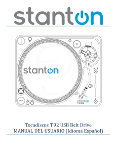 Tocadiscos T.92 USB Belt Drive MANUAL DEL USUARIO