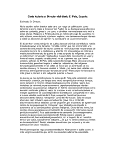 Carta Abierta al Director del diario El País, España.