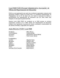 Local 3840 PASO (Personal Administrativo, Secretarial y de Oficina