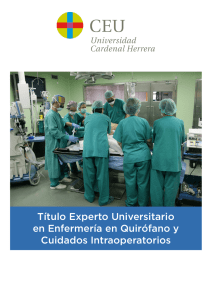 Título Experto Universitario en Enfermería en Quirófano y Cuidados