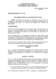 MERCOSUR/CMC/DEC. Nº 37/05 REGLAMENTACIÓN DE LA
