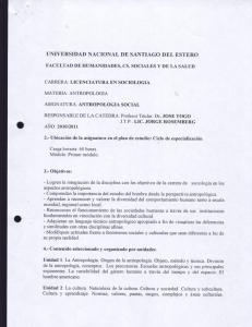 Antropología Social - Facultad de Humanidades, Ciencias Sociales