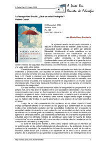 La Inseguridad Social: &iquest;Qu&eacute; es estar Protegido? de Robert Castel