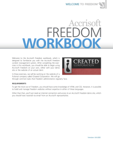 Accrisoft Freedom Workbook