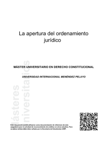 La apertura del ordenamiento jur  ico