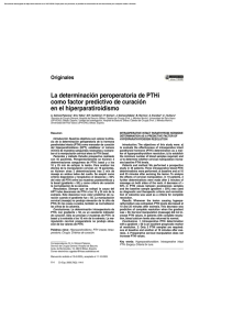 La determinación peroperatoria de PTHi como factor predictivo de