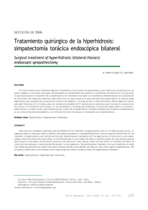 Tratamiento quirúrgico de la hiperhidrosis: simpatectomía torácica