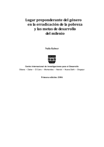 Lugar preponderante del género en la erradicación de la pobreza y