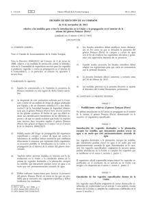 Decisión de Ejecución de la Comisión, de 8 de noviembre de 2012