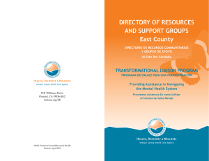 DIRECTORY OF RESOURCES AND SUPPORT GROUPS East