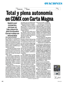 Total y plena autonomía en CDMX con Carta Magna