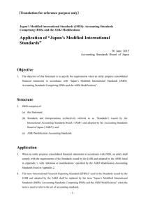 Application of “Japan`s Modified International Standards”