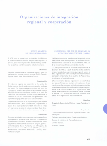 Organizaciones de integración regional y cooperación