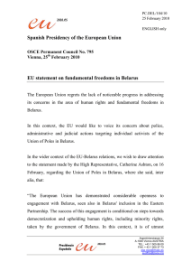 EU statement on fundamental freedoms in Belarus Spanish