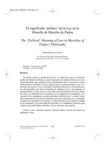 El significado `político` de la Ley en la filosofía de Marsilio de Padua