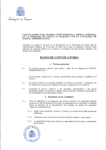 Convocatoria para ingreso como personal laboral temporal 16.06