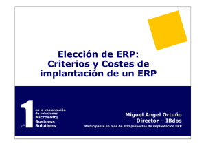 Elección de ERP: Criterios y Costes de implantación de un ERP