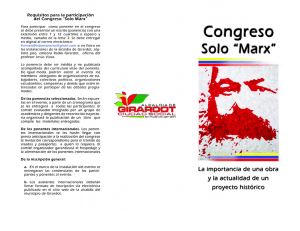 Requisitos para la articipación del Congreso " olo Marx