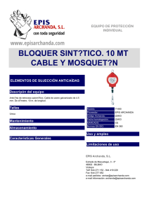 bloquer sint?tico. 10 mt cable y mosquet?n