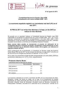 (PIB) del año 2011 - Instituto Nacional de Estadistica.