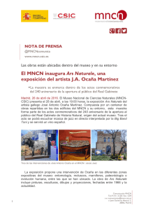 El MNCN inaugura Ars Naturale, una exposición del artista J.A.