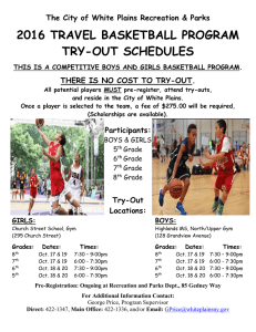 2016 travel basketball program try-out schedules
