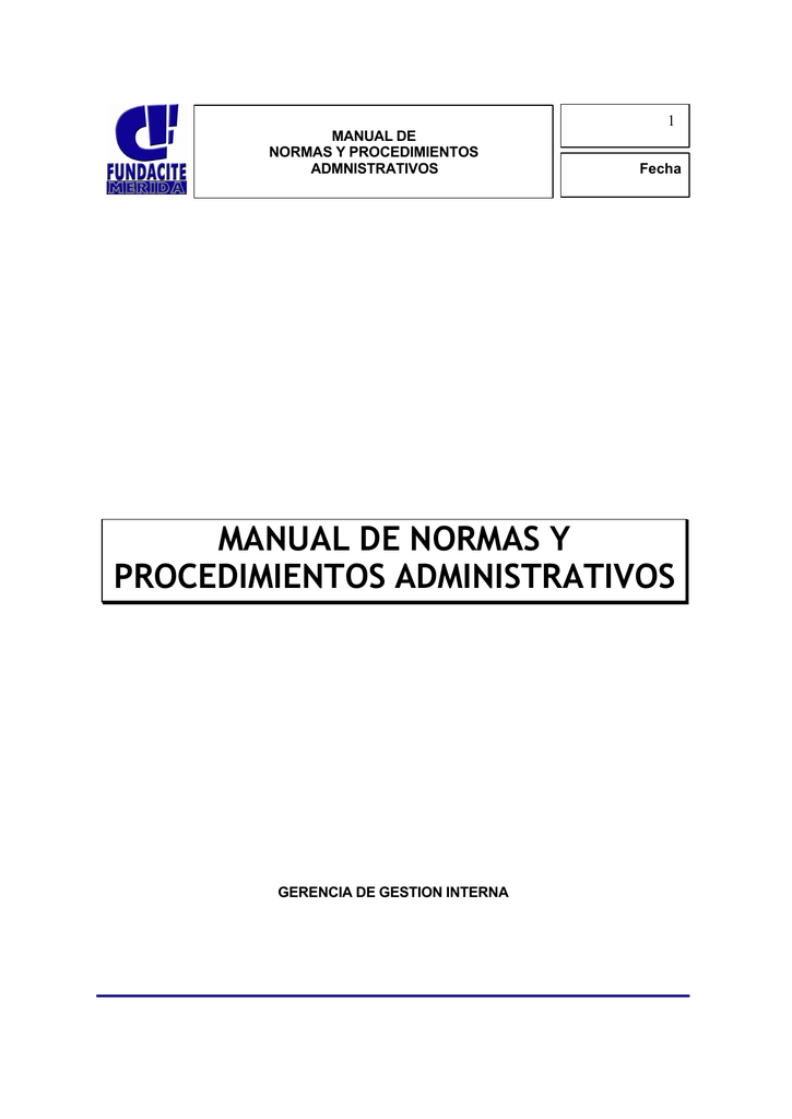 Manual De Normas Y Procedimientos